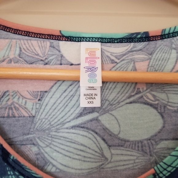 LulaRoe Floral Leaf Patterned Side Knot Tunic XXS - Picture 6 of 7